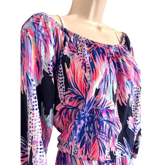 Lilly Pultizer Lana Off Shoulder Size Small EUC Romper Shorts - Picture 7 of 10